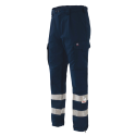 Pantalone blu bande grigie